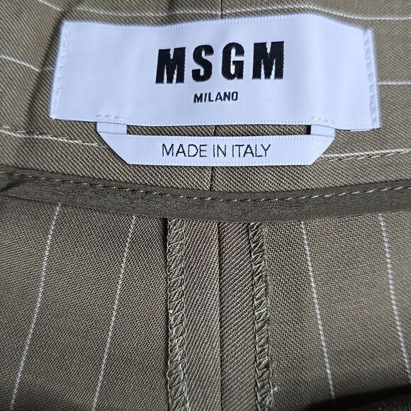 NWT MSGM Khaki Pinstripe Shorts Size IT44 Waist US 30 - Picture 4 of 10